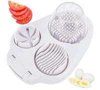 Multifunctional 3-in-1 Egg Slicer, Egg Slicer for Hard Boiled Eggs with 3 Cutting Modes, Chopper Cutter Stainless Steel Dicer Kitchen Utensils for Strawberry/Apple/Banana/Cherry/Tomato(1Pc)
