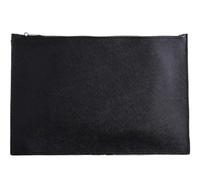 Multifunctional A4 Conference File Folder Business Stationery Information Leather Bag Contract Zipper Document Storage Clip(A5 color1)