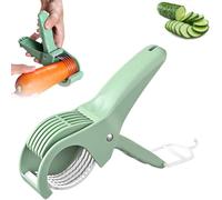 Multifunctional Banana Slicer Cutter, Stainless Steel Fruit Slicer Cutter, Food Manual Slicers for Bananas Sausages, Cucumbers, Grape, Strawberry, Chili Pepper (Green)