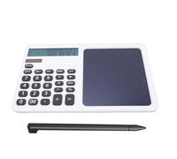 Multifunctional Calculator with Notepad 12 Digit Large Display Solar or Battery Powered Writing Pad Calculator for School Home Business Office Use (White)