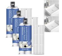 Multifunctional Ceramic Repair Adhesive,Strong Adhesion No Smell After Cure, Natural-Drying Universal Glue,Strong Bond,Quick Drying & Waterproof (3 pcs)