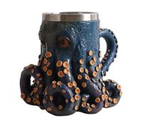 Multifunctional Coffee Cup - Octopus Design Travel Mug | Juice Resin Mug with Lid, Stainless Steel Mugs with Body, Cute Octopus Mixing Cup, Drinkware for Hot, Cold, Ice Water, Tea