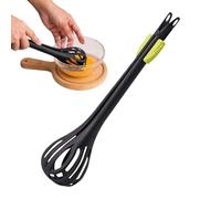 Multifunctional Egg Beater, 2-In-1 Whisk Tongs, 7cm/2.75 Inch 28cm/11.02 Inches Manual Hand Mixer, Easy Grip Food Clip, Kitchen Tool for Cooking Blending Whisking Stirring