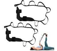 Multifunctional Foot & Leg Stretching Strap with 6 Loops for Training (Black)