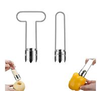 Multifunctional Fruit and Vegetable Core Remover, Forcipower Red Bell Pepper Corer, 304 Stainless Steel, For Vegetables Fruit Kitchen Gadget (2pcs-1)