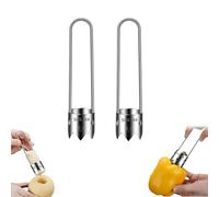 Multifunctional Fruit and Vegetable Core Remover, Forcipower Red Bell Pepper Corer, 304 Stainless Steel, For Vegetables Fruit Kitchen Gadget (2pcs-2)