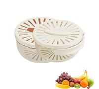 Multifunctional Fruit and Vegetable Washing Bowl, 2 In 1 Drainer and Strainer, Fruit Drainer Container with Handle (White+Brown)