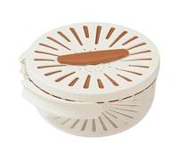 Multifunctional Fruit and Vegetable Washing Bowl, 3 in 1 Kitchen Colanders Bowl with Lid, Kitchen Dual-Layer Draining Basket with Foldable Handle for Vegetable Washing, Fruit (Brown)