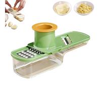 Multifunctional Garlic Grinder, Mini Garlic Slicer, 3 in 1 Ginger Garlics Grater with Hand Guard - Can Grind, Slice and Shred for Kitchen Tool (Green)