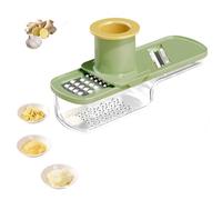 Multifunctional Garlic Grinder, Mini Garlic Slicer, Vegetable Cutter with Container, For Easy Slicing and Grinding, Shredding & MincingGarlic, Ginger & Vegetables (green)