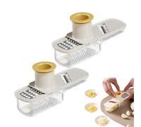 Multifunctional Garlic Grinder,Mini Slicer That Can Grind, Mandoline Slicer, 3 In 1 Ginger Garlic Grinder, Easy Grip Handheld Chopper with Container, for Home & Restaurant (White*2pcs)