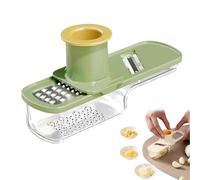 Multifunctional Garlic Grinder,Mini Slicer That Can Grind, Mandoline Slicer, 3 In 1 Ginger Garlic Grinder, Easy Grip Handheld Chopper with Container, for Home & Restaurant (Green)