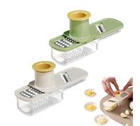 Multifunctional Garlic Grinder,Mini Slicer That Can Grind, Mandoline Slicer, 3 In 1 Ginger Garlic Grinder, Easy Grip Handheld Chopper with Container, for Home & Restaurant (Green+White)