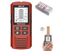 Multifunctional Handheld Metal & Wall Detector, Upgraded Portable Wire Pipe Power Scanner, 5 in 1 Wall Stud Finder Scanner for Detecting Metal, Wood and Ac Cables in The Wall (Red)
