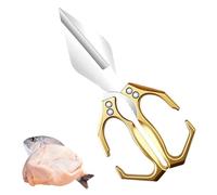Multifunctional Heavy-Duty Kitchen Shears, Cuts Through Bone, Premium Stainless Steel, Ergonomic Handle for Poultry, Meat, Seafood (Gold)