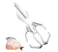 Multifunctional Heavy-Duty Kitchen Shears, Cuts Through Bone, Premium Stainless Steel, Ergonomic Handle for Poultry, Meat, Seafood (Silver)