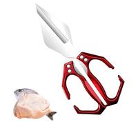 Multifunctional Heavy-Duty Kitchen Shears, Cuts Through Bone, Premium Stainless Steel, Ergonomic Handle for Poultry, Meat, Seafood (Red)