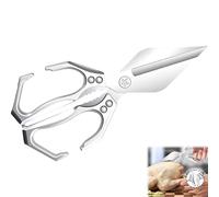 Multifunctional Heavy-Duty Kitchen Shears, Heavy Duty Kitchen Scissors for Food with Ergonomic Handle, High-Carbon Steel Culinary Shears for Meat, Vegetables and Nuts (silver)