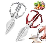 Multifunctional Heavy-Duty Kitchen Shears, Heavy Duty Kitchen Scissors for Food with Ergonomic Handle, for Chicken, Meat, Seafood Cutting, Walnuts, Vegetable (Mix E,2 Pcs)