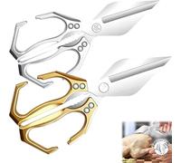 Multifunctional Heavy-Duty Kitchen Shears, Heavy Duty Kitchen Scissors for Food with Ergonomic Handle, High-Carbon Steel Culinary Shears for Meat, Vegetables and Nuts (gold+silver)