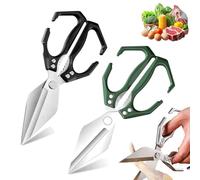 Multifunctional Heavy-Duty Kitchen Shears, Heavy Duty Kitchen Scissors for Food with Ergonomic Handle, for Chicken, Meat, Seafood Cutting, Walnuts, Vegetable (Mix C,2 Pcs)