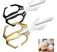 Multifunctional Heavy-Duty Kitchen Shears, Heavy Duty Kitchen Scissors for Food with Ergonomic Handle, High-Carbon Steel Culinary Shears for Meat, Vegetables and Nuts (gold+black)