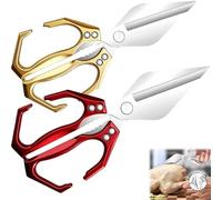 Multifunctional Heavy-Duty Kitchen Shears, Heavy Duty Kitchen Scissors for Food with Ergonomic Handle, High-Carbon Steel Culinary Shears for Meat, Vegetables and Nuts (Red+gold)