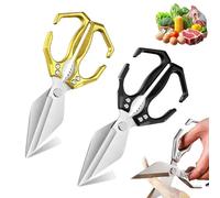 Multifunctional Heavy-Duty Kitchen Shears, Heavy Duty Kitchen Scissors for Food with Ergonomic Handle, for Chicken, Meat, Seafood Cutting, Walnuts, Vegetable (Mix J,2 Pcs)