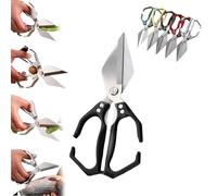 Multifunctional Heavy-Duty Kitchen Shears, Heavy Duty Kitchen Scissors for Food with Ergonomic Handle, High-Carbon Steel Poultry Scissors for Chicken Meat Seafood Bone Cutting (Black)