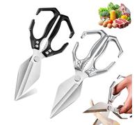 Multifunctional Heavy-Duty Kitchen Shears, Heavy Duty Kitchen Scissors for Food with Ergonomic Handle, for Chicken, Meat, Seafood Cutting, Walnuts, Vegetable (Mix H,2 Pcs)