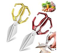 Multifunctional Heavy-Duty Kitchen Shears, Heavy Duty Kitchen Scissors for Food with Ergonomic Handle, for Chicken, Meat, Seafood Cutting, Walnuts, Vegetable (Mix G,2 Pcs)