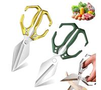 Multifunctional Heavy-Duty Kitchen Shears, Heavy Duty Kitchen Scissors for Food with Ergonomic Handle, for Chicken, Meat, Seafood Cutting, Walnuts, Vegetable (Mix D,2 Pcs)