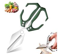 Multifunctional Heavy-Duty Kitchen Shears, Heavy Duty Kitchen Scissors for Food with Ergonomic Handle, for Chicken, Meat, Seafood Cutting, Walnuts, Vegetable (Green,1 Pcs)