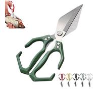 Multifunctional Heavy-Duty Kitchen Shears, Heavy Duty Kitchen Scissors with Ergonomic Handle, Stainless Steel Culinary Shears for Chicken, Meat, Seafood, Bone Cutting (Green,1)