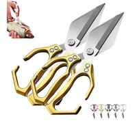 Multifunctional Heavy-Duty Kitchen Shears, Heavy Duty Kitchen Scissors with Ergonomic Handle, Stainless Steel Culinary Shears for Chicken, Meat, Seafood, Bone Cutting (Gold,2)
