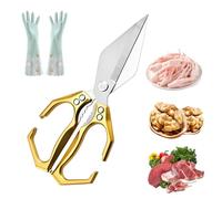 Multifunctional Heavy-Duty Kitchen Shears, Heavy Duty Poultry Shears with Walnut Cracker, Multifunctional Chicken bone shears with Ergonomic Handle, Stainless Steel Chicken, Duck and Fish Shear (A)