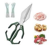 Multifunctional Heavy-Duty Kitchen Shears, Heavy Duty Poultry Shears with Walnut Cracker, Multifunctional Chicken bone shears with Ergonomic Handle, Stainless Steel Chicken, Duck and Fish Shear (D)