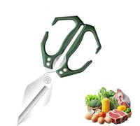 Multifunctional Heavy-Duty Kitchen Shears,Multifunctional Stainless Steel Kitchens S-hears,Kitchen Shears for Food Heavy Duty,for Chicken,Meat,Seafood,and Bone Cutting (Green)