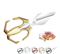 Multifunctional Heavy-Duty Kitchen Shears, Scissors All Purpose for Food, Stainless Multi-Functional Kitchen Scissors with Ergonomic Handle, for Chicken Meat Seafood Bone Cutting (Yellow)