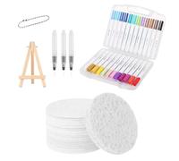 Multifunctional Kids Painting - Color Puffy Paint Water Brush Easel Set | 12-Color Set with Water Brush Tools and Easel | 3D Drawing Canvas Sponge for Kids Home Family Adults Friends Activities