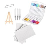 Multifunctional Kids Painting - Color Puffy Paint Water Brush Easel Set | 12-Color Set With Water Brush Tools And Easel | 3D Drawing Canvas Sponge For Kids Home Family Adults Friends Activities