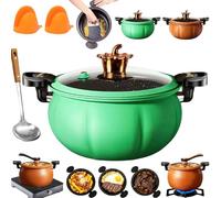 Multifunctional Large Capacity Non-stick Pressure Cooker, 8 Qt Micro Pressure Cooker with Visible Transparent Glass Cover & Anti-Scalding Handle, for Soups, Stews & Meal Prep (Green-2)