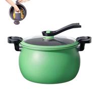 Multifunctional Large Capacity Non-Stick Pressure Cooker, Visible Transparent Glass Cover, Anti-Scalding Handle Fast Even Heating for Family Meals, Soups, Stews (Green)