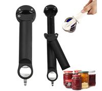Multifunctional Magnetic Can Opener, Jar and Opener for Seniors with Arthritis, Jar Grippers for Opening Jar Openers for Weak Hands (Black)