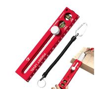 Multifunctional Marking Level Ruler, Adjustable Positioning Marking (Red)