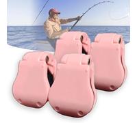 Multifunctional Rod Holder, Auto Fixed Clip on Wall Mount, Portable Elastic Beach Fishing Rod Holder Strap, Takedown Shore Fish Rod Fixed Ball, Accessories for Various Sizes Poles (4pcs-Pink)
