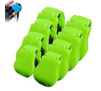 Multifunctional Rod Holder, Wall Mounted Fishing Pole Straps, Tackle Ties Cable Holders Fit, Portable Beach Surf Fishing Rod Clips Fixed Ball (Green,8Pcs)