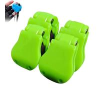 Multifunctional Rod Holder, Wall Mounted Fishing Pole Straps, Tackle Ties Cable Holders Fit, Portable Beach Surf Fishing Rod Clips Fixed Ball (Green,4Pcs)