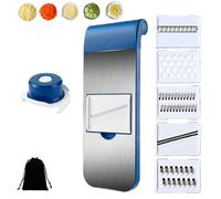 Multifunctional Vegetable Cutter, Vegetable Chopper,Stainless Steel Portable Mandoline Slicer for Kitchen, with 5 Detachable Blades,for Shredder and peeler Meal Prep (B)