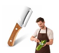 Multifunctional Vegetable Peeler, Stainless Steel Vegetable Peeler for Kitchen with Wooden Handle & Bottle Opener, Heavy Duty Fruit Apple Potato Peeler, Ergonomic Grip (1PCS)